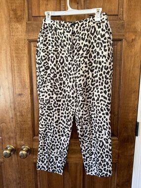 J. Crew Brown and Cream Leopard Pants